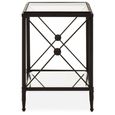 Axis Side Table - Square - Clear Glass with Black Metal