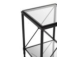 Axis Side Table - Square - Clear Glass with Black Metal