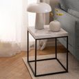 Barossa White Marble Effect  Square Side Table