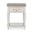 Montreux Lamp Table - Drawer - Grey Washed Oak & Soft Grey