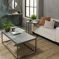 Renzo Zinc & Dark Grey Narrow Side Table