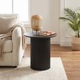 Bern End Table - Black - Round - Fluted - Drum Base