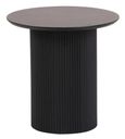 Bern Fluted Black Round End Table with Drum Base