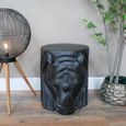 Side Table - Black Rhino - Resin - Metal