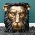 Side Table - Black and Gold - Lion - Resin - Metal