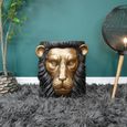 Side Table - Black and Gold - Lion - Resin - Metal