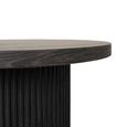 Boavista Side Table - Round - Fluted - Dark Wood