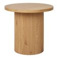 Boavista Side Table - Round - Fluted - Natural Wood