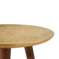 Boho Side Table - Carved Gold - Round