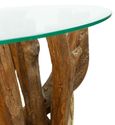 Branchwood Round Lamp Table - Glass Top