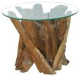 Branchwood Round Lamp Table - Glass Top