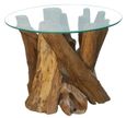 Branchwood Round Lamp Table - Glass Top