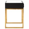 Cardoba Side Table - 1 Drawer - Faux Shagreen with Gold Legs