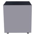 Carlox Side Table - Square - Black Glass and Chrome