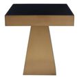 Carlox Side Table - Square - Black Glass with Gold Frame
