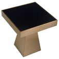 Carlox Side Table - Square - Black Glass with Gold Frame