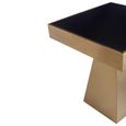Carlox Side Table - Square - Black Glass with Gold Frame