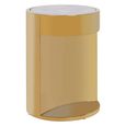 Carlox Side Table - Small - Round - White Marble Effect with Gold Metal