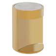 Carlox Side Table - Small - Round - White Marble Effect with Gold Metal