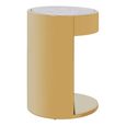 Carlox Side Table - Small - Round - White Marble Effect with Gold Metal