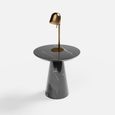 Carrera Black Marquina Engineered Marble Round Side Table