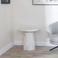 Carrera White Marble Round Side Table