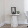 Carrera White Marble Round Side Table