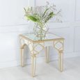 Casablanca Mirrored Gold Trim Square Side Table