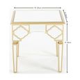 Casablanca Mirrored Gold Trim Square Side Table