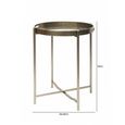 End Table - Round - Champagne Metal - Tray
