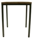 Chevron Mango Wood Square Lamp Table - Brushed Gunmetal Base