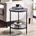 Chicago Lamp Table with Shelf - Round - Smoked Glass