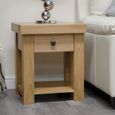 Bordeaux Lamp Table - 1 Drawer - Square - Oak