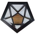 Cibo Side Table - Pentagonal - Clear Glass with Black Metal