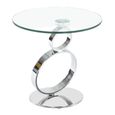 Circles Glass Top Round Side Table