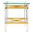 Clarence Side Table - Clear Glass with Gold Metal - Square