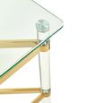 Clarence Side Table - Clear Glass with Gold Metal - Square