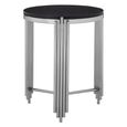 Clarice Side Table - Round - Black Granite with Chrome