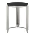 Clarice Side Table - Round - Black Granite with Chrome