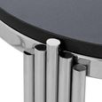 Clarice Side Table - Round - Black Granite with Chrome