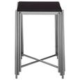 Clarice Side Table - Black Granite with Chrome