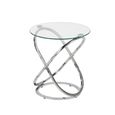 Rizzo End Table - Round - Clear Glass and Chrome