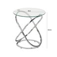 Rizzo End Table - Round - Clear Glass and Chrome