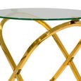 Rizzo End Table - Round - Clear Glass and Gold Metal