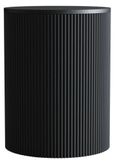 Clearance - Carra Marble Side Table Black Round Top with Fluted Ribbed Drum Base - Brand New Item