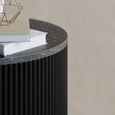 Clearance - Carra Marble Side Table Black Round Top with Fluted Ribbed Drum Base - Brand New Item