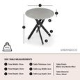 Clearance - Chopstick Grey Glass Round Side Table with Black Metal Legs