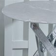 Clearance - Chopstick Grey Glass Round Side Table with Chrome Metal Legs