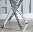 Clearance - Chopstick Grey Glass Round Side Table with Chrome Metal Legs