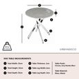 Clearance - Chopstick Grey Glass Round Side Table with Chrome Metal Legs
